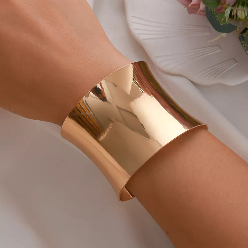 Wide Gold Cuff Bracelet