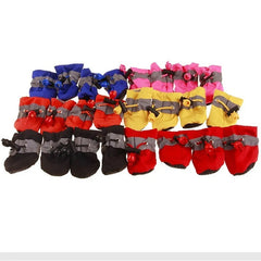 4pcs/Set Waterproof Dog Shoes