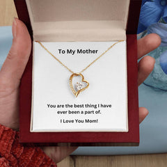 Golden Heart Mothers Day Necklace