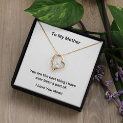 Golden Heart Mothers Day Necklace